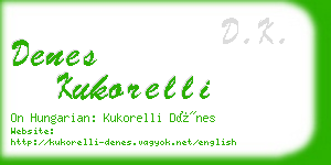 denes kukorelli business card